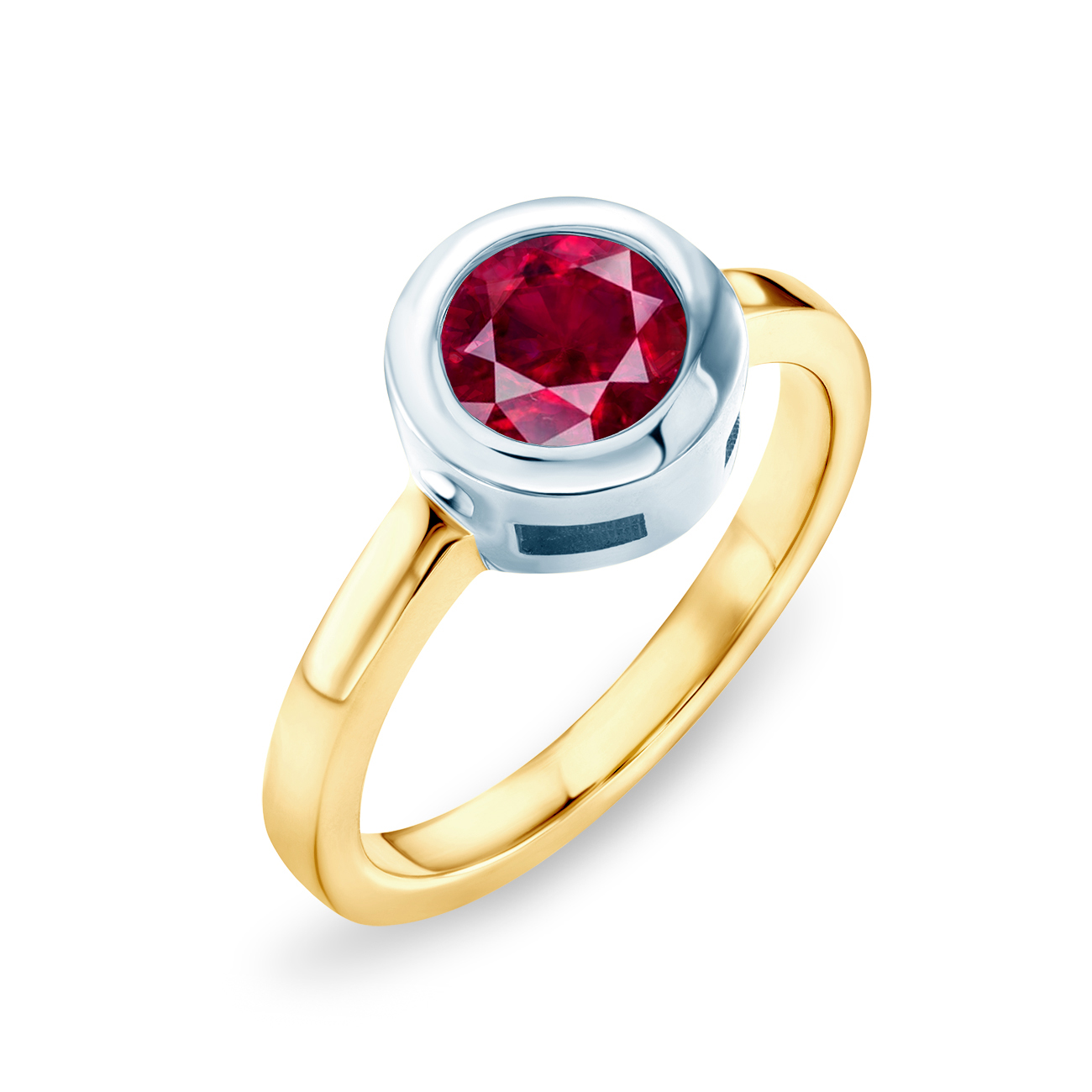 Pierścionek zaręczynowy SAVICKI: dwukolorowe złoto, z rubinem - 3