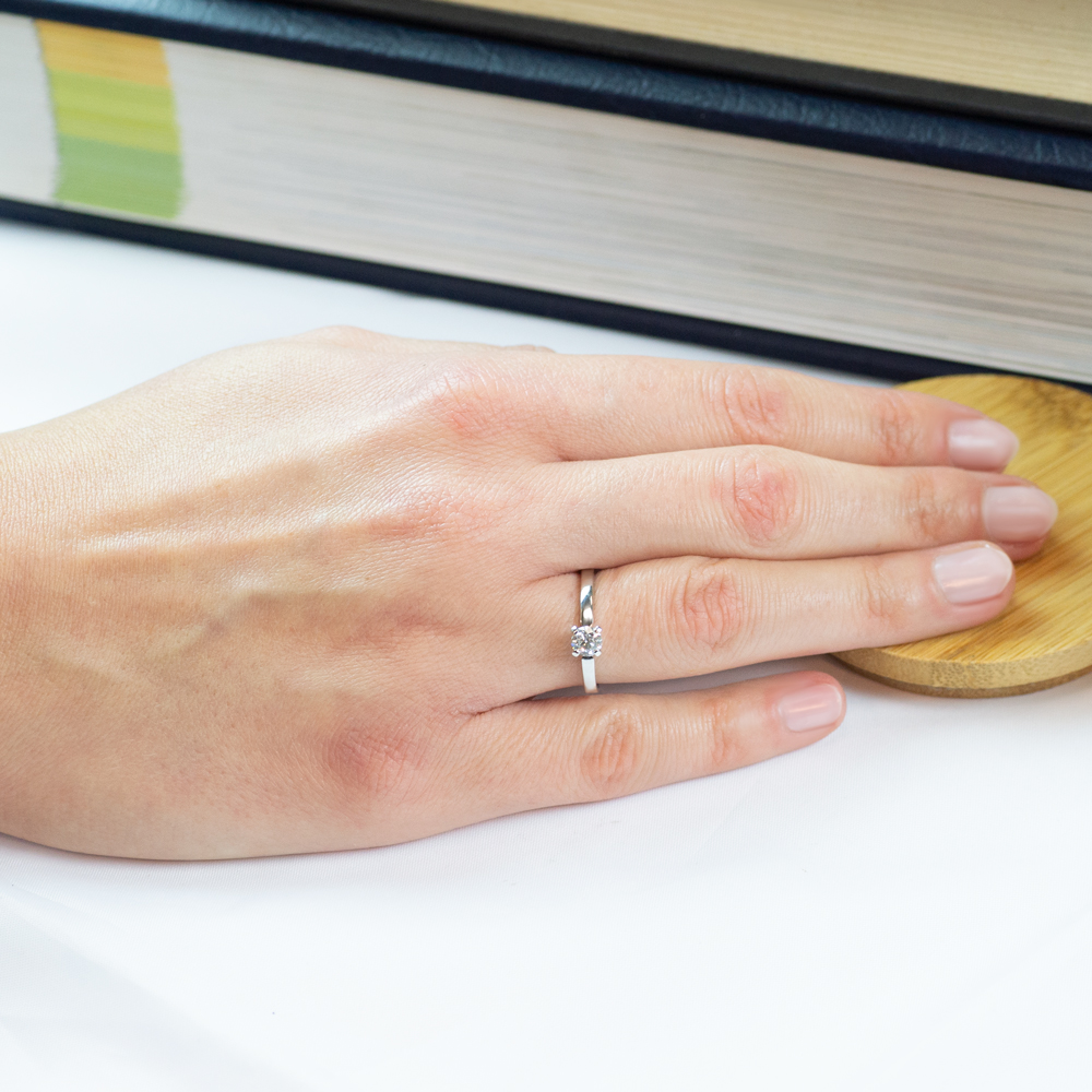 Verlobungsring SAVICKI: Weißgold, Diamant