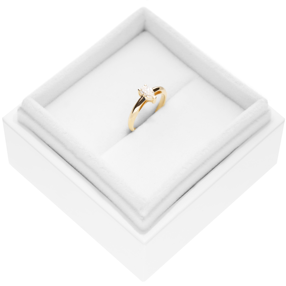 Pierścionek zaręczynowy SAVICKI: złoty, diament - 3