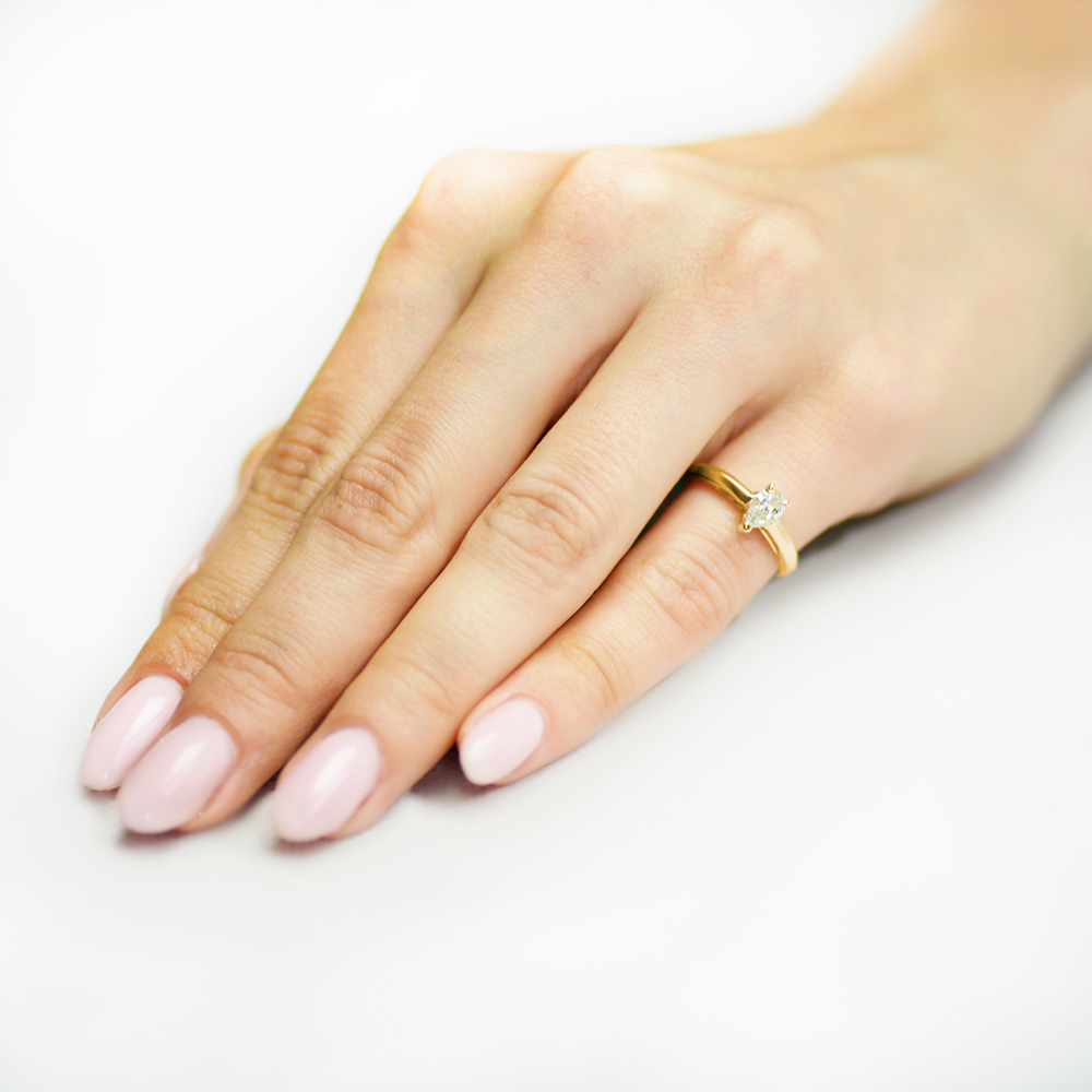 Pierścionek zaręczynowy SAVICKI: złoty, diament - 4