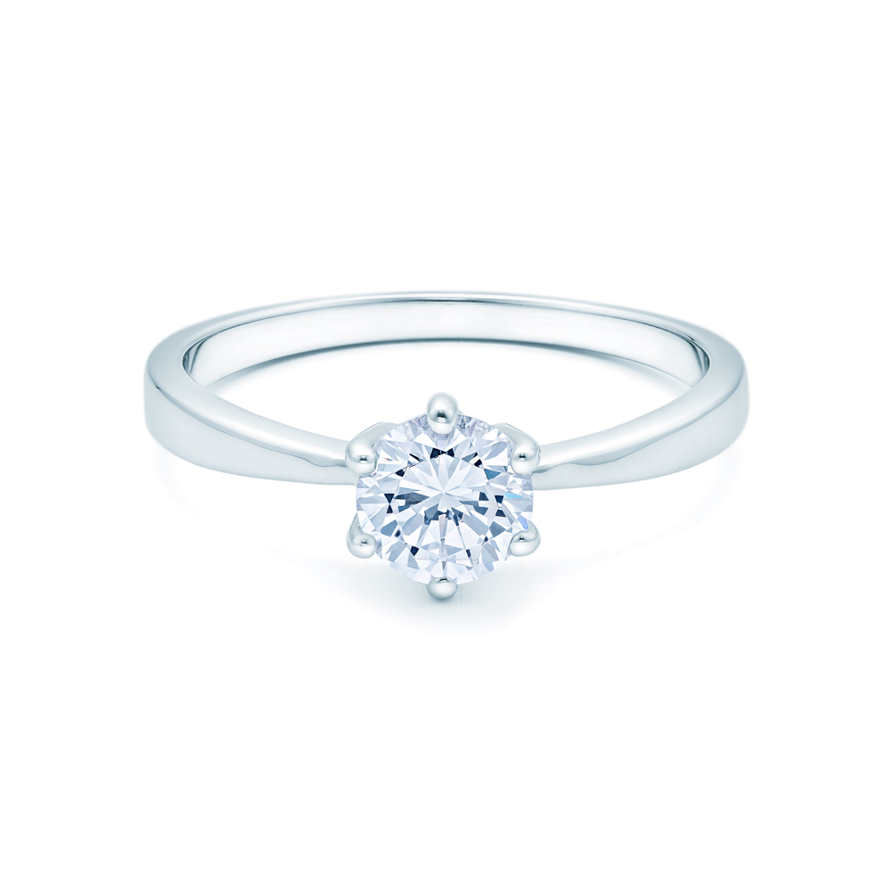 Zásnubný prsteň SAVICKI: biele zlato, diamant