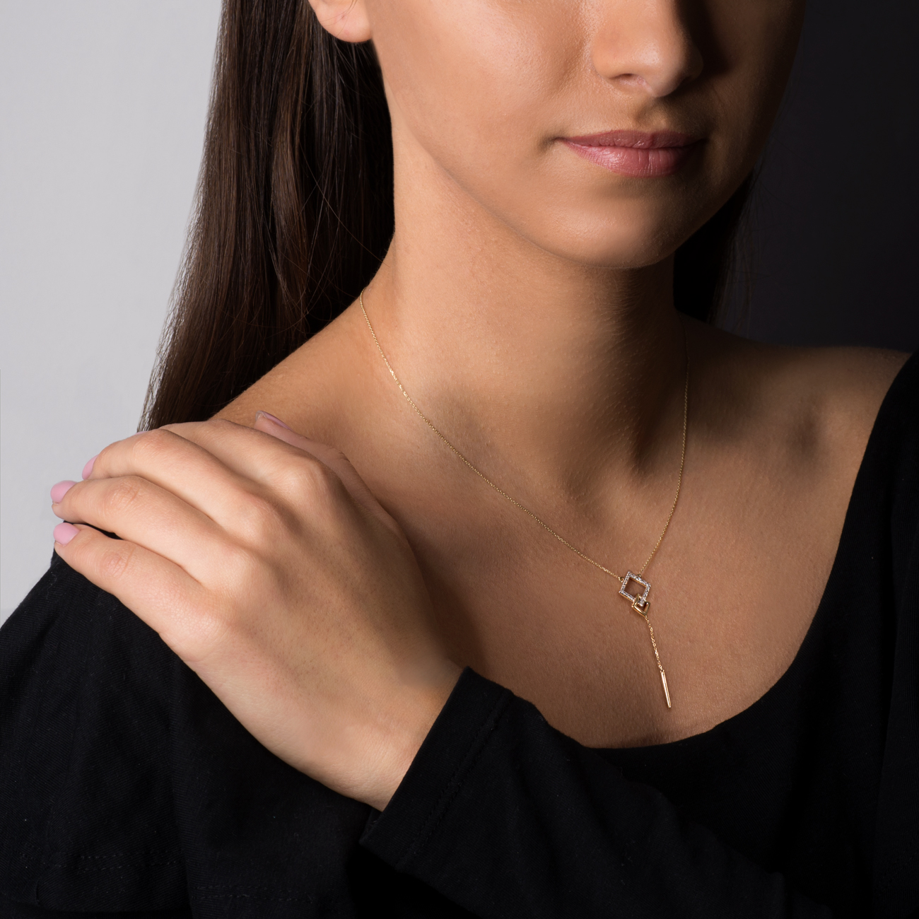 Naszyjnik Savicki: złoty, diamenty - 5