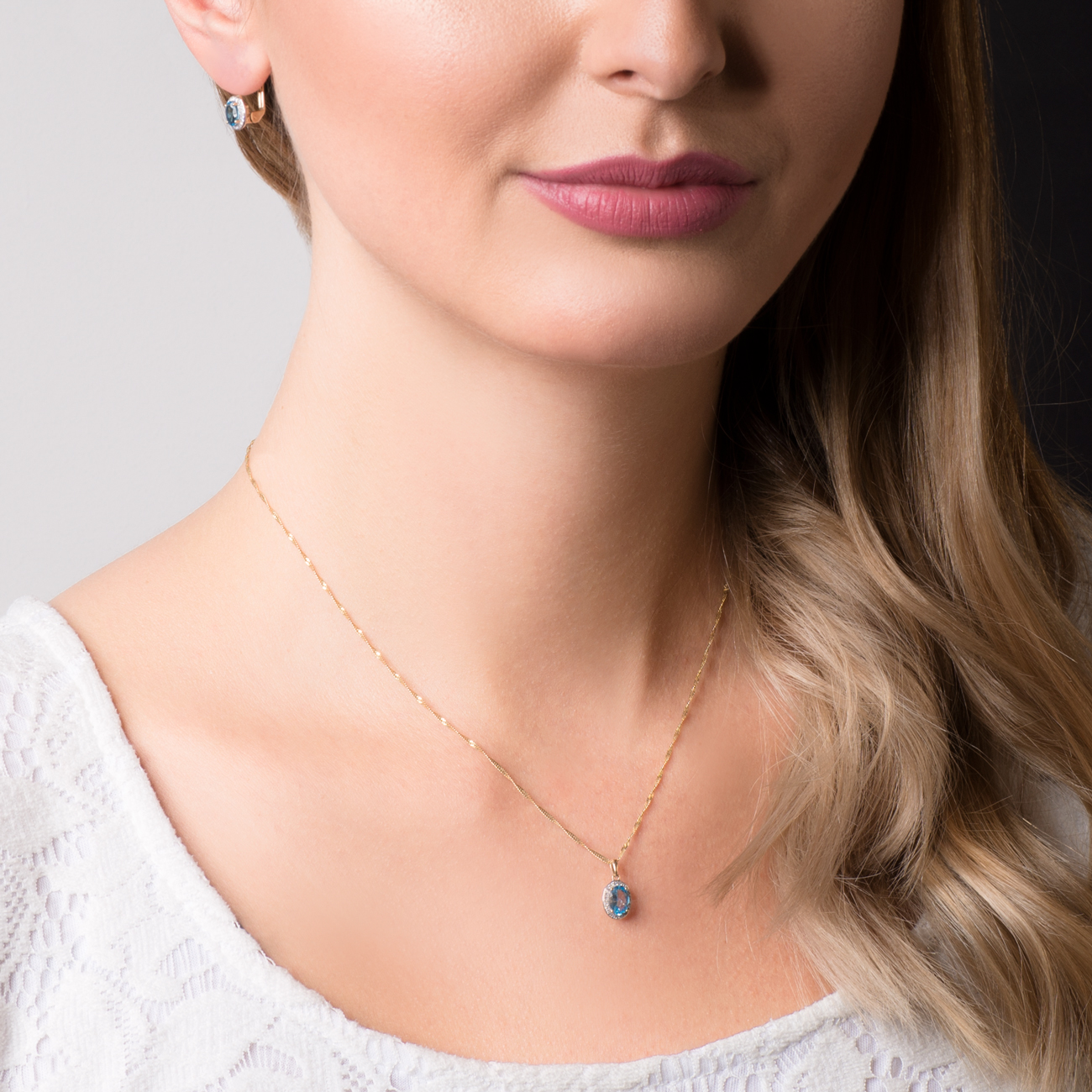 Anhänger Savicki: Zweifarbiges Gold, Topas, Diamanten