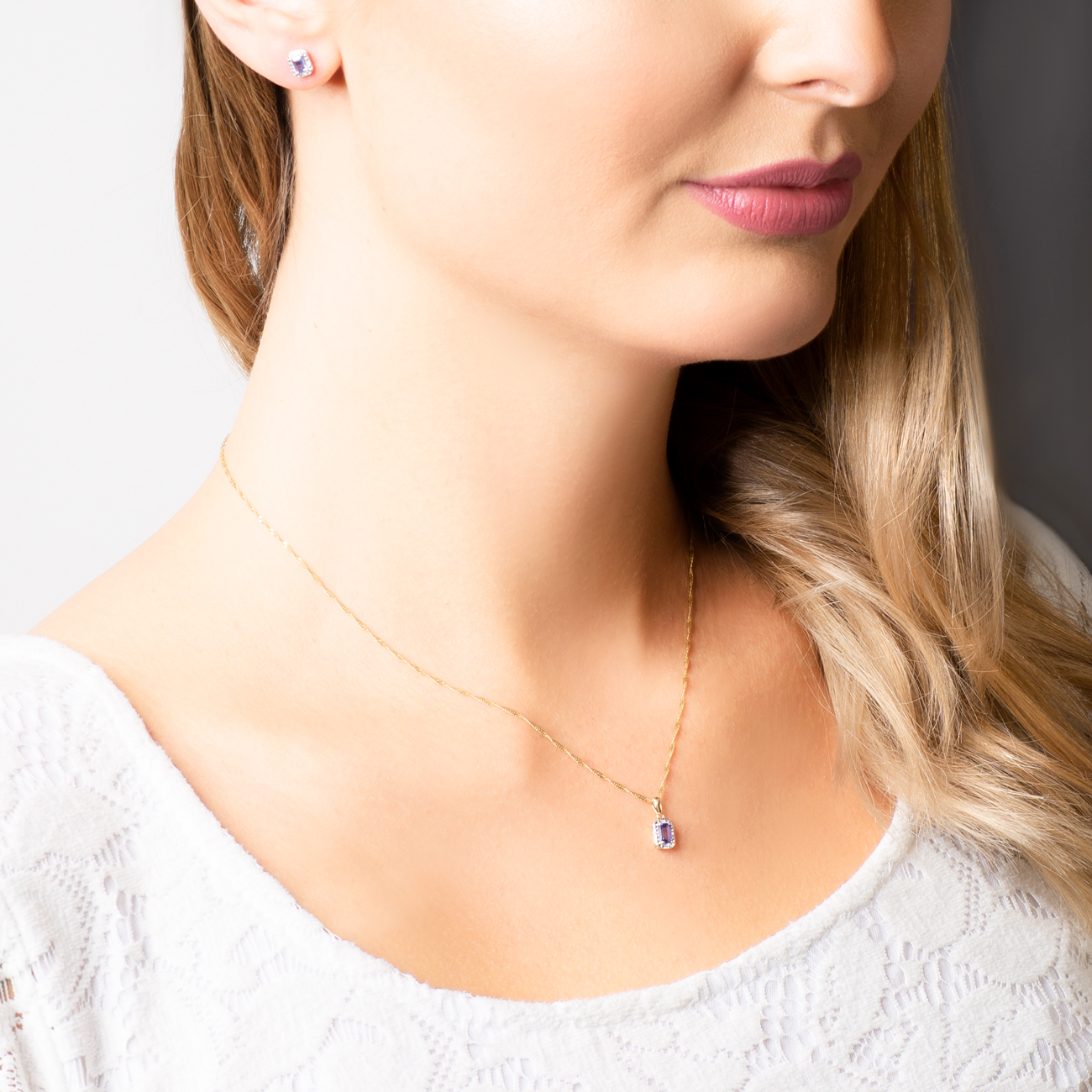 Zawieszka Savicki: dwukolorowe złoto, diamenty, tanzanit - 5