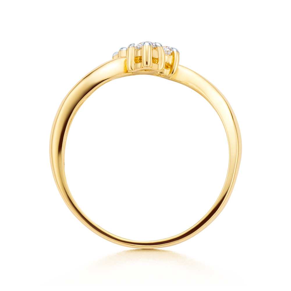 Pierścionek SAVICKI: dwukolorowe złoto, z cyrkoniami