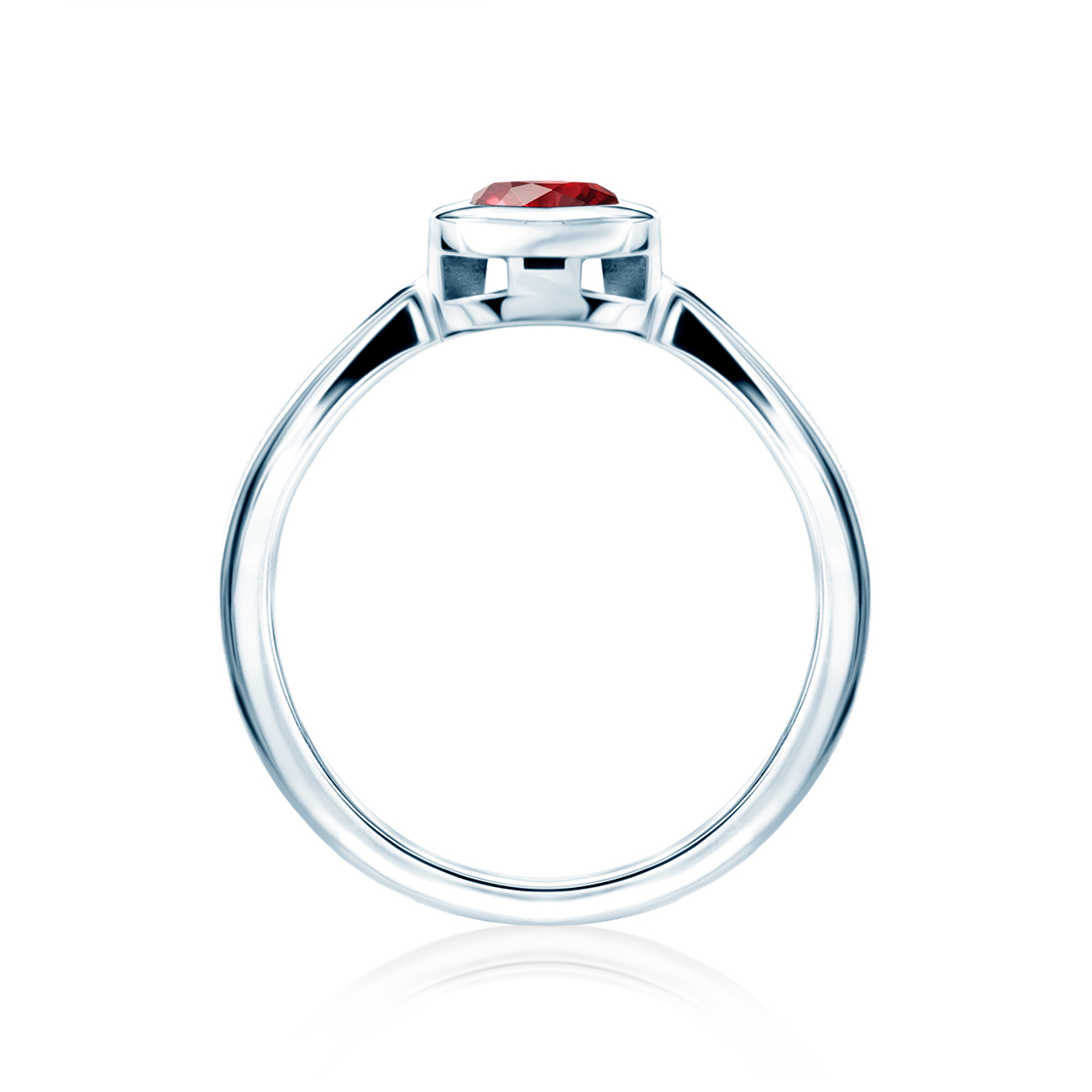 Pierścionek zaręczynowy SAVICKI: białe złoto, rubin
