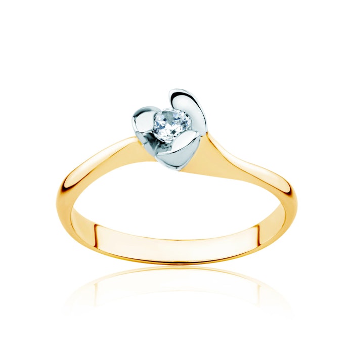 Classical Inspiration Collection | Solitaire Engagement Ring: two colour gold, diamond