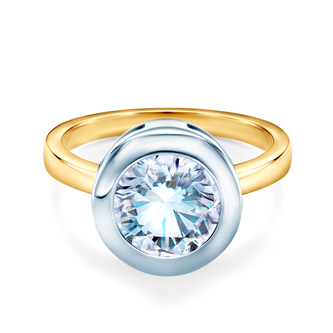 Pierścionek zaręczynowy SAVICKI: dwukolorowe złoto, diament