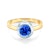 SAVICKI eljegyzési gyűrű: kétszínű arany kék zafírral
