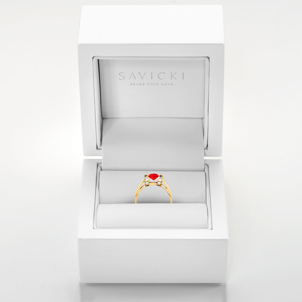 Pierścionek Red Passion: złoty, rubin - 3