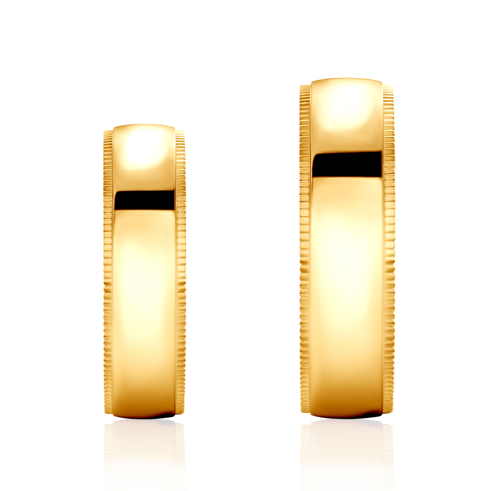 Eheringe: Gold, Halbrund, 6 mm