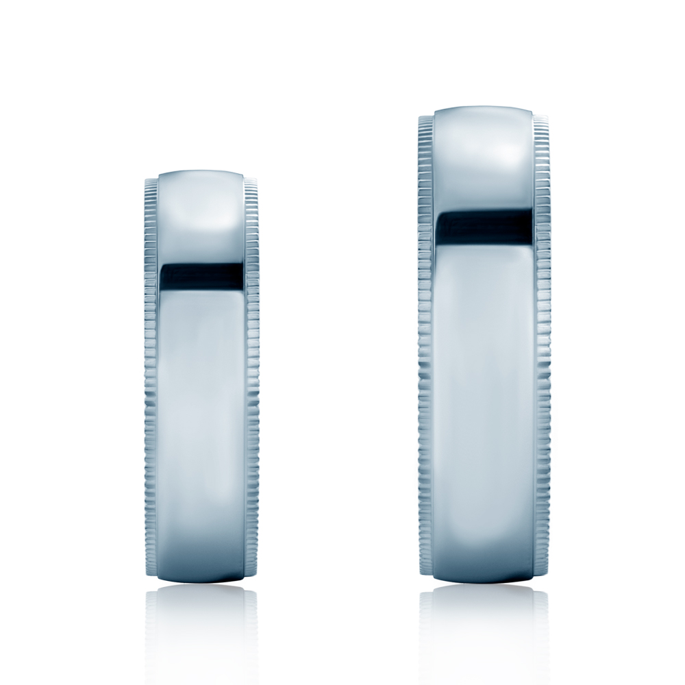 Obrączki ślubne: białe złoto, półokrągłe, 6 mm