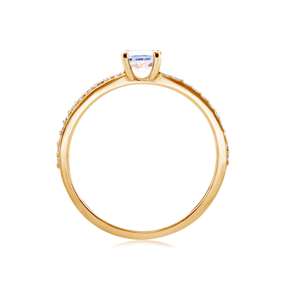 Pierścionek zaręczynowy SAVICKI: złoty, biały szafir