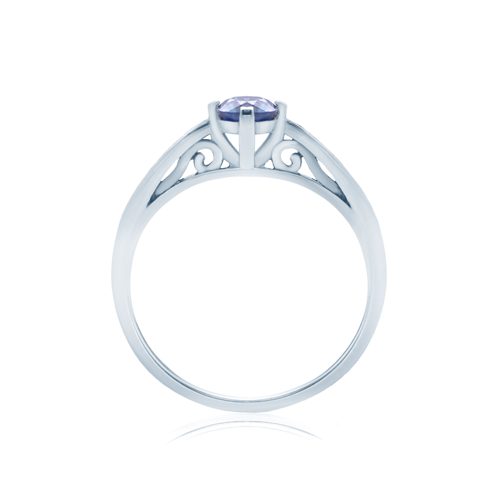 Verlobungsring SAVICKI: Weißgold, Blauer Saphir