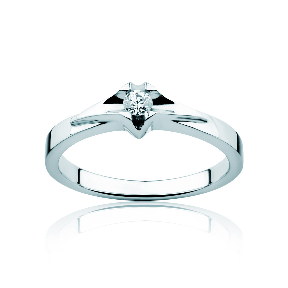 Tension Engagement Ring: white gold, diamond