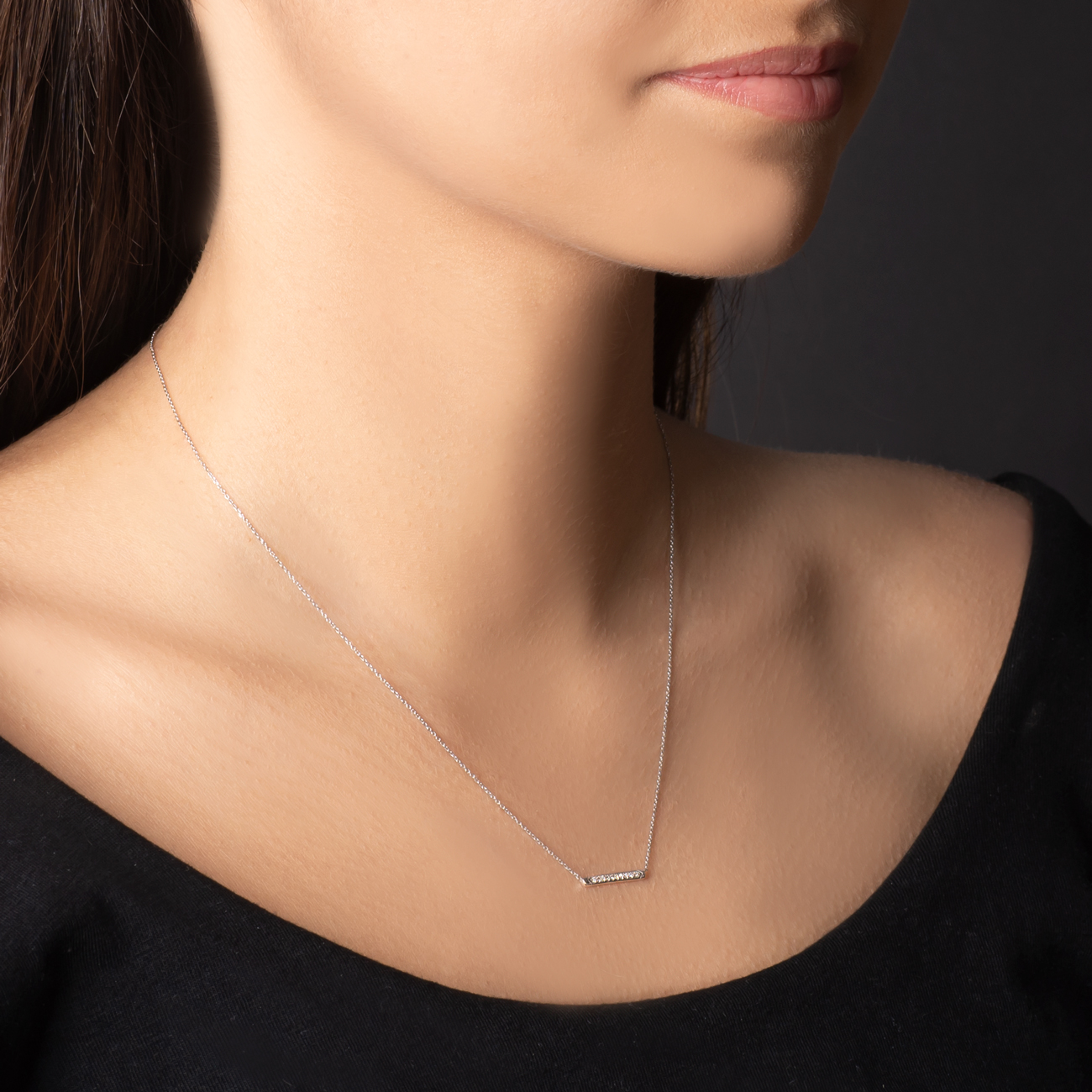 Naszyjnik Savicki: białe złoto, diamenty - 3