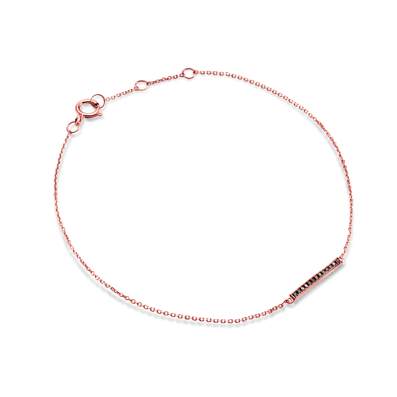 Bransoletka SAVICKI: różowe złoto, czarne diamenty