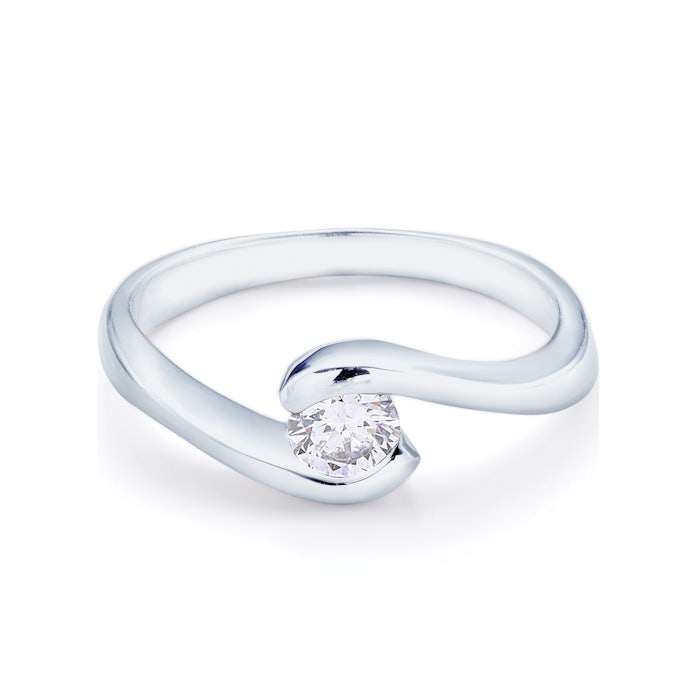 Zásnubní prsten SAVICKI: bílé zlato, diamant