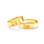 Obrączki ślubne z odciskiem palca: żółte złoto, płaskie 5 mm