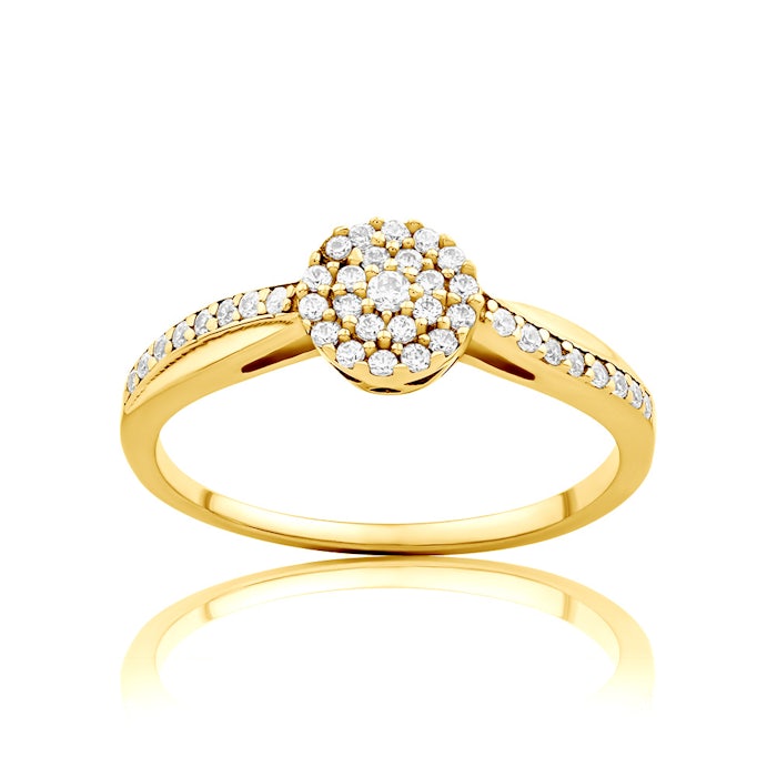 Zásnubní prsten SAVICKI: žluté zlato, diamanty