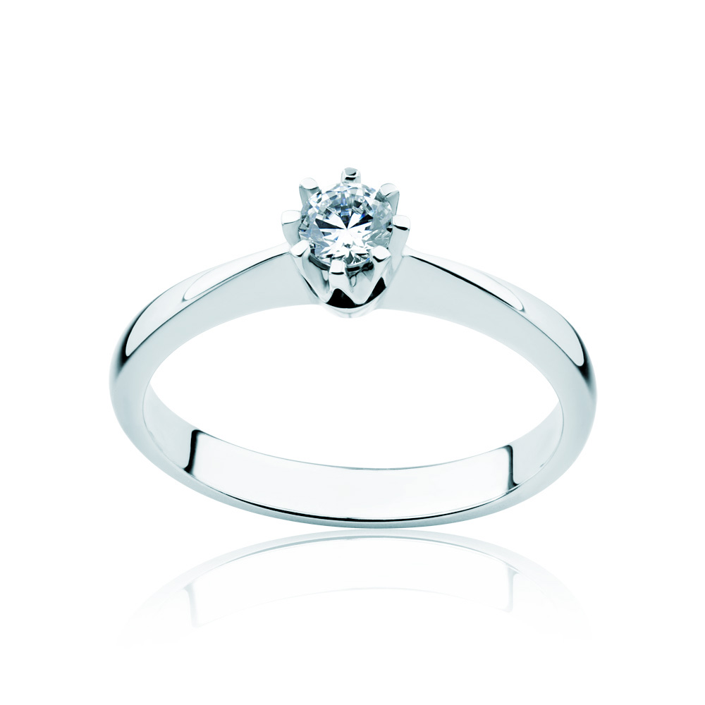 Pierścionek zaręczynowy Triumph of Love: białe złoto, diament