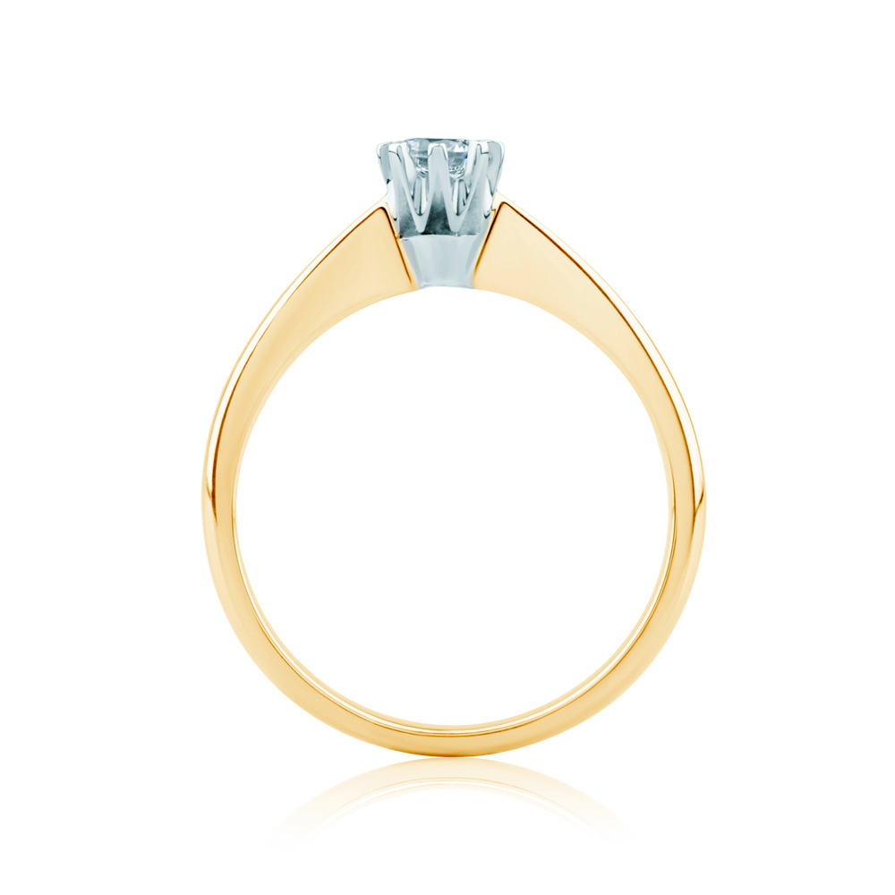 Pierścionek zaręczynowy Triumph of Love: dwukolorowe złoto, z diamentem