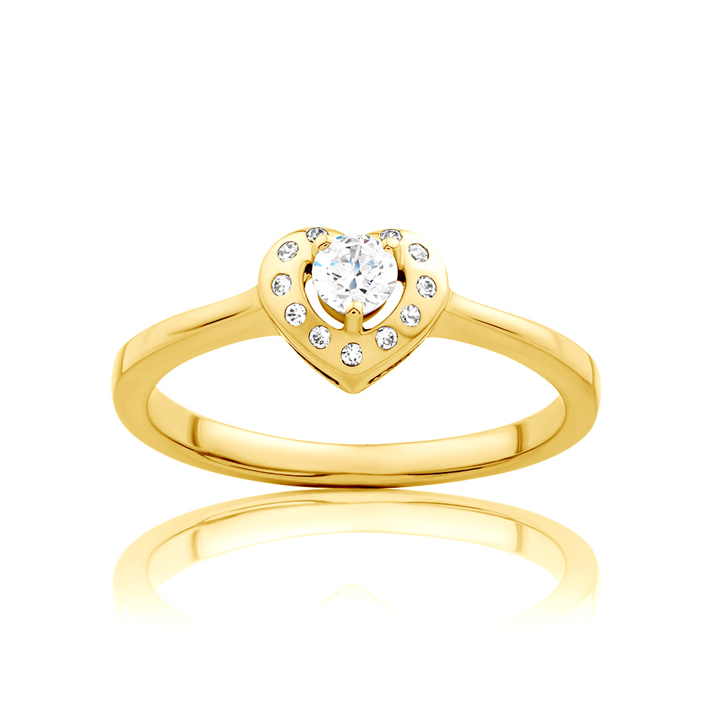 Pierścionek zaręczynowy serce SAVICKI: złoty, diament