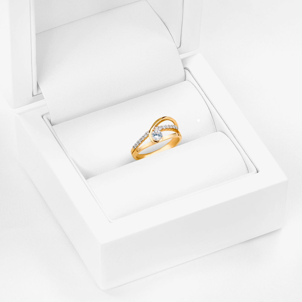 Ring SAVICKI: Zweifarbiges Gold, mit Zirkonia - 4