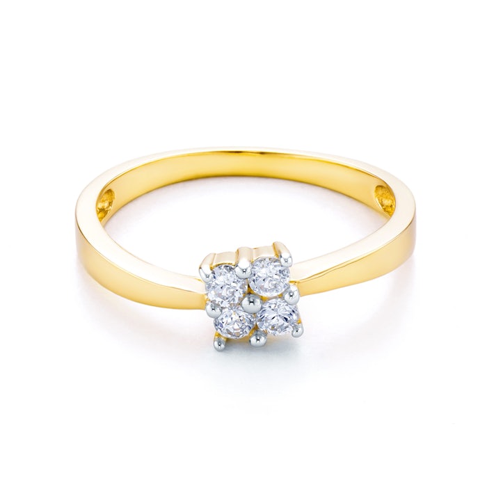 Prsten SAVICKI: dvoubarevné zlato, zirkony