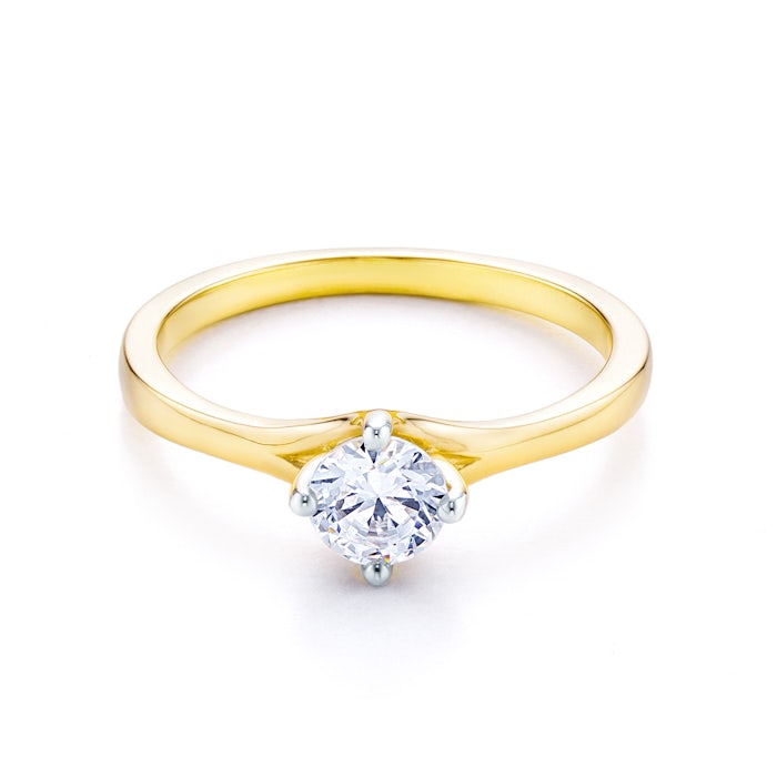 Zásnubní prsten SAVICKI: dvoubarevné zlato, zirkon