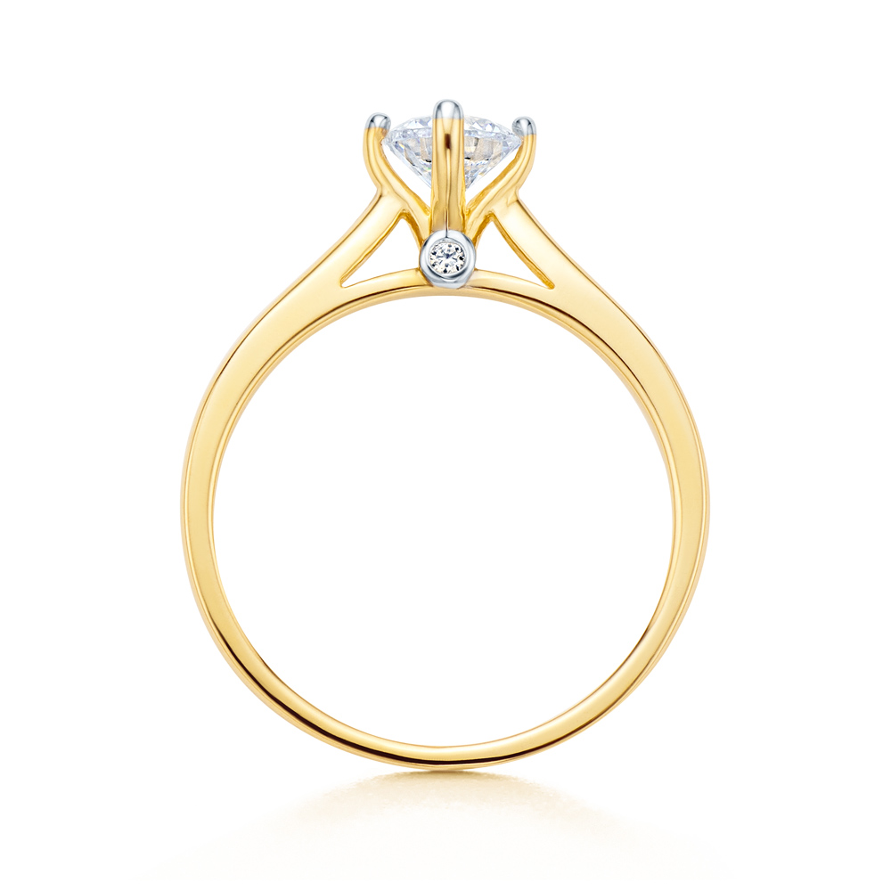 Pierścionek zaręczynowy SAVICKI: dwukolorowe złoto, z cyrkoniami - 3