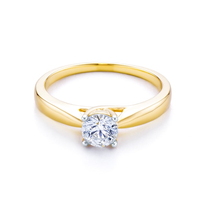 Prsteň SAVICKI: dvojfarebné zlato, zirkon