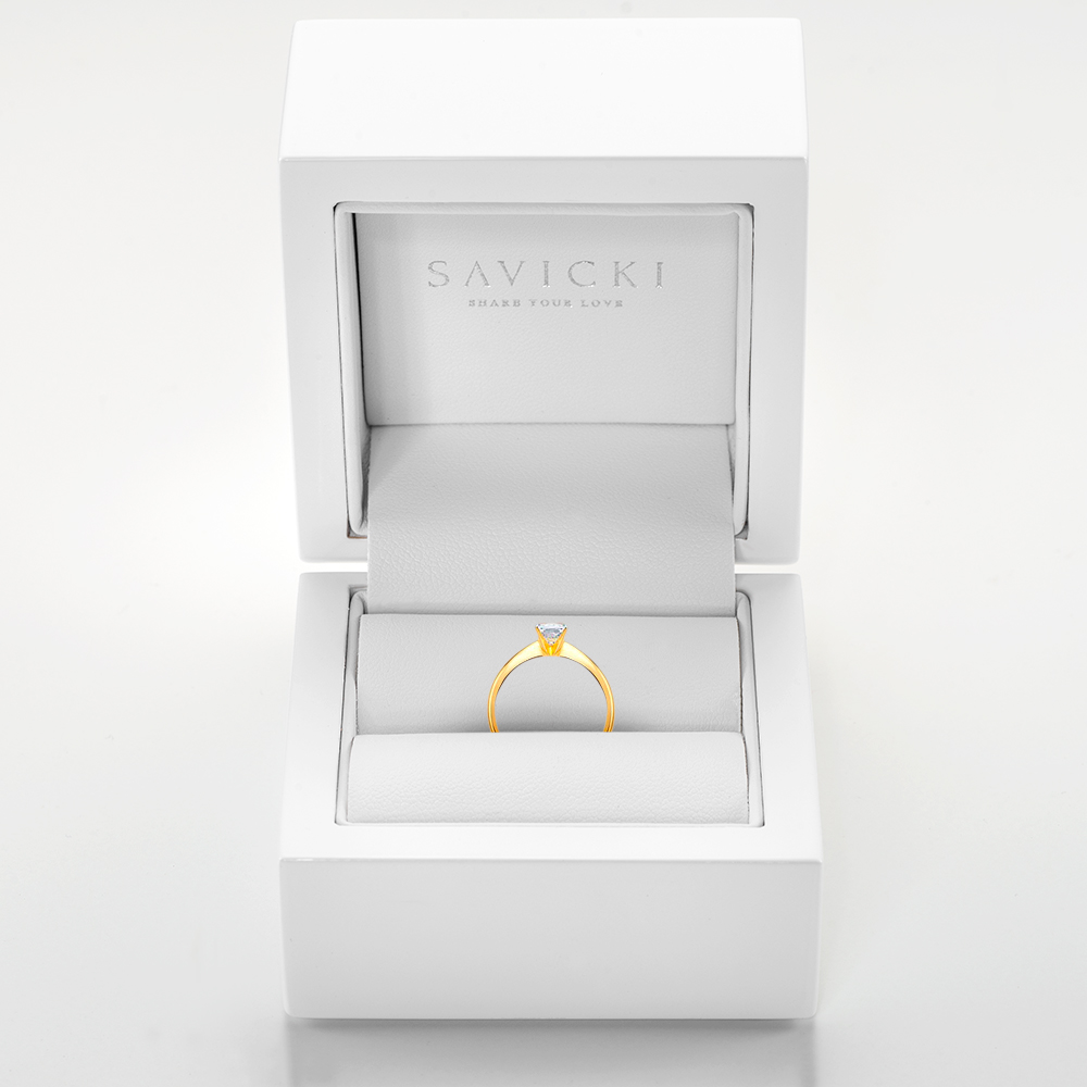 Verlobungsring SAVICKI: Zweifarbiges Gold, mit Zirkonia