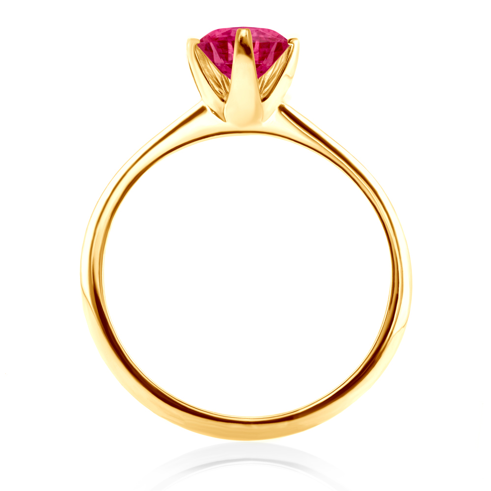 Pierścionek zaręczynowy SAVICKI: złoty, rubin