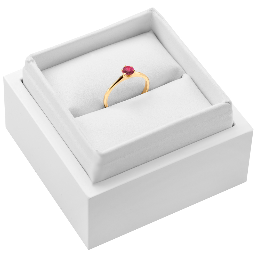 Pierścionek zaręczynowy SAVICKI: złoty, rubin