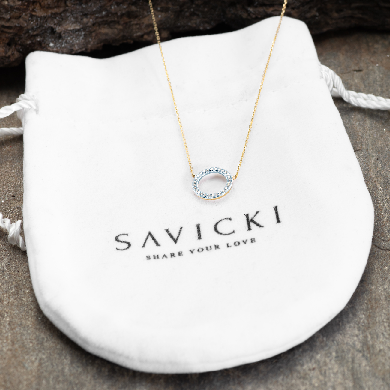 SAVICKI Circle Necklace : gold, diamonds - 6