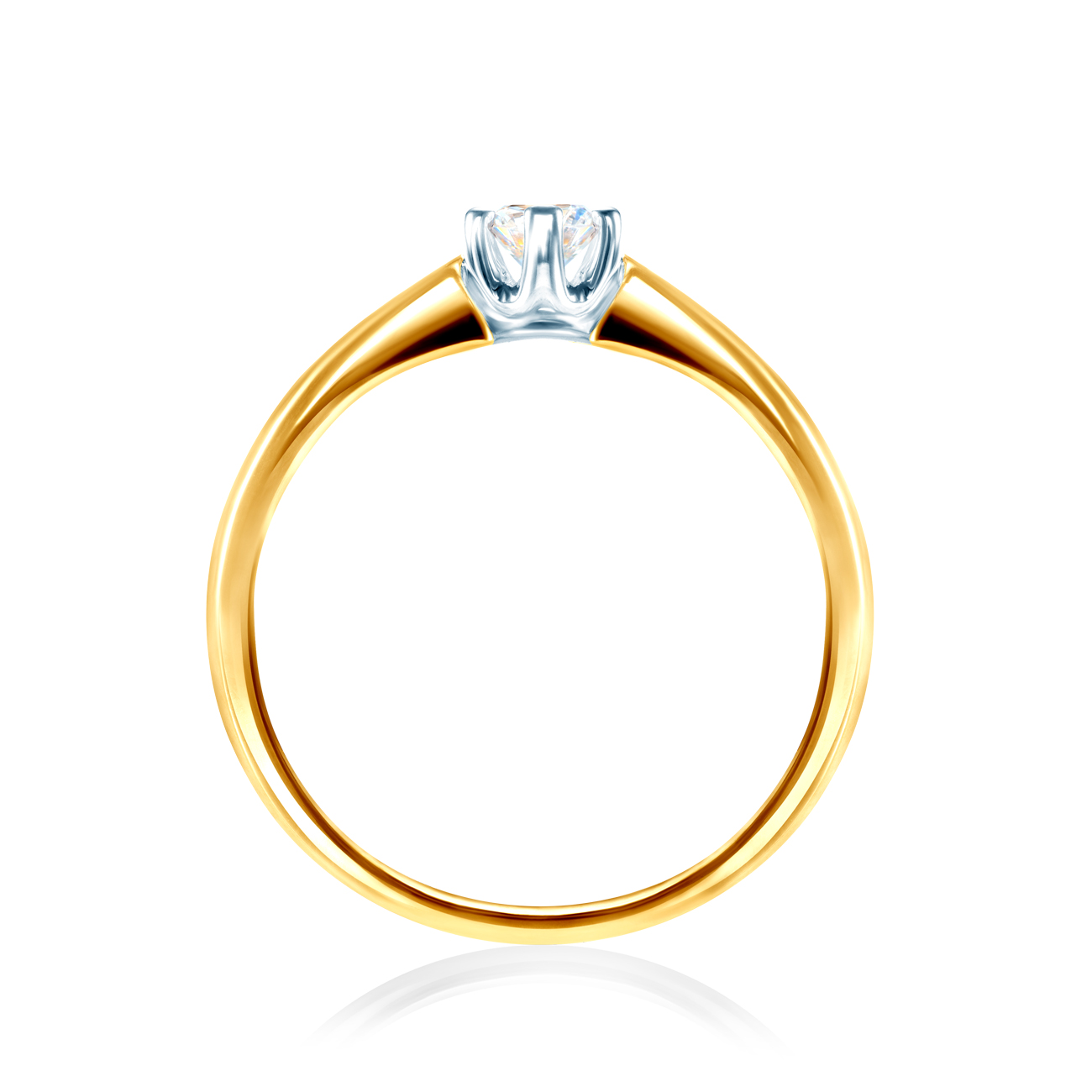 Pierścionek zaręczynowy SAVICKI: dwukolorowe złoto, diament