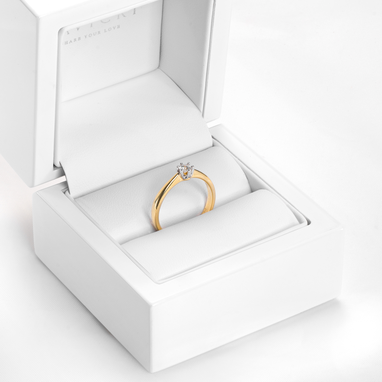 Pierścionek zaręczynowy SAVICKI: dwukolorowe złoto, diament