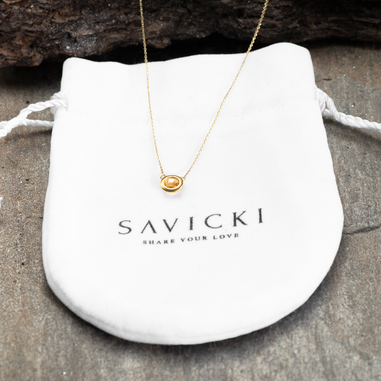 Necklace Savicki: gold, citrine - 6