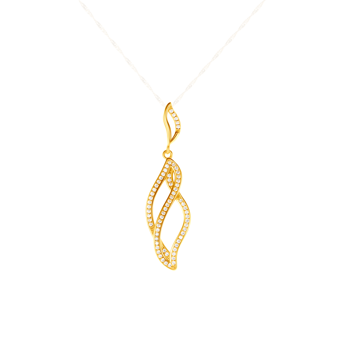 Pendant Savicki: gold-plated silver, cubic zirconia