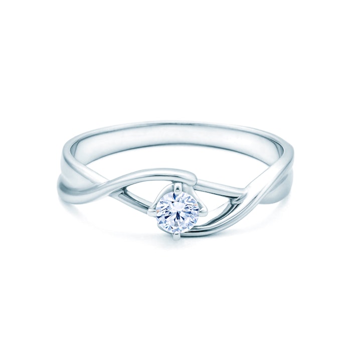 Pierścionek zaręczynowy SAVICKI: białe złoto, diament