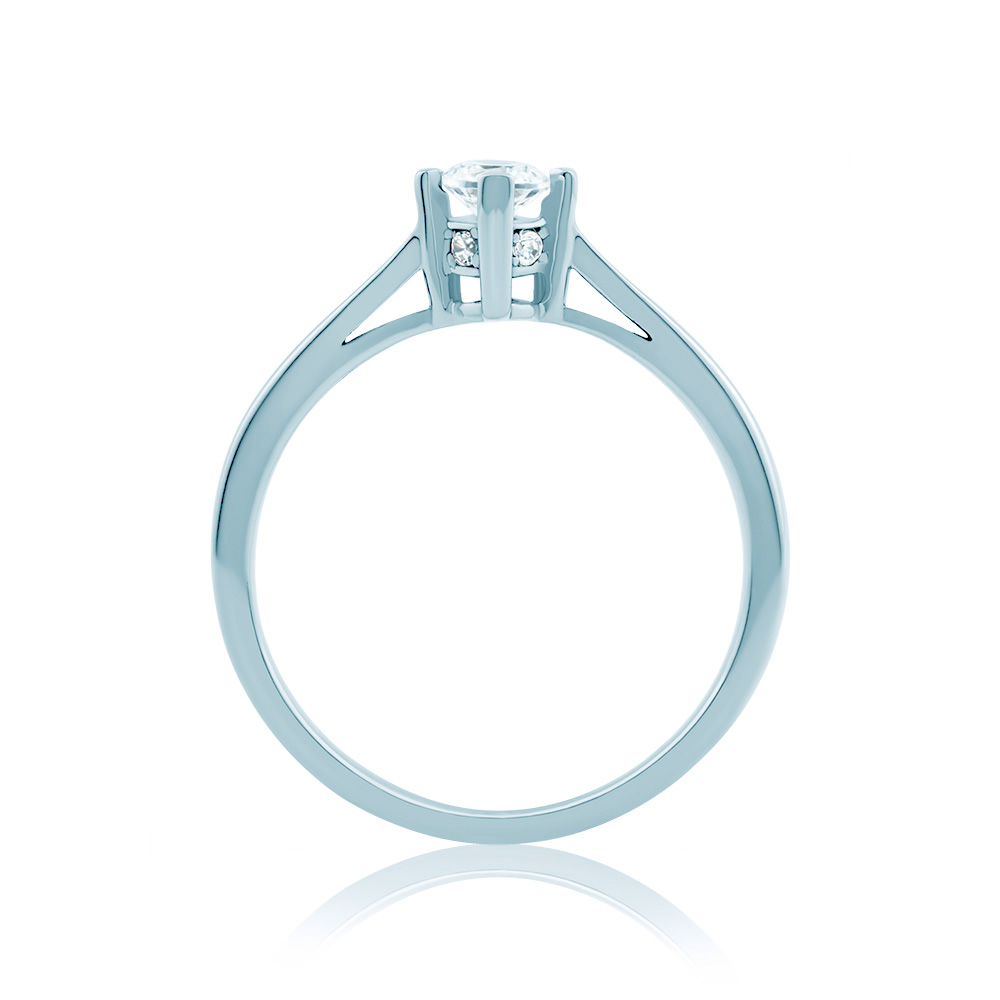 Pierścionek zaręczynowy SAVICKI: białe złoto, diamenty