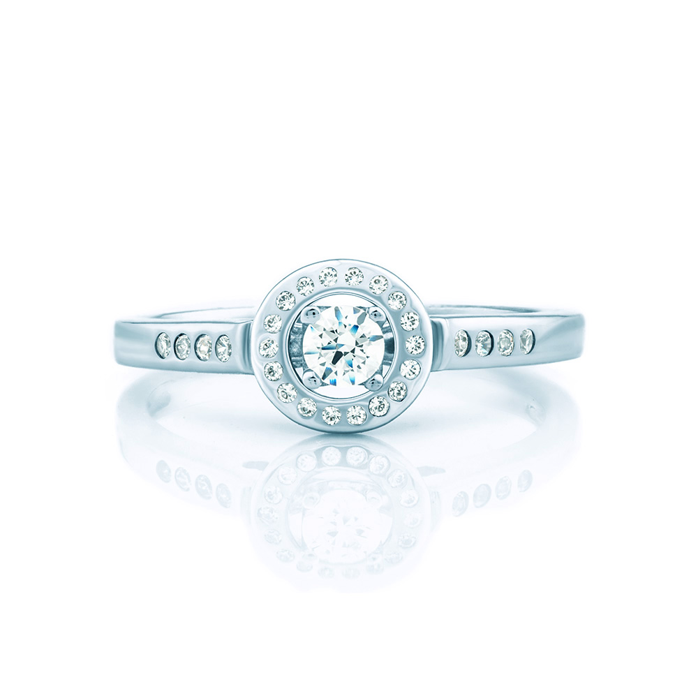 Pierścionek zaręczynowy SAVICKI: białe złoto, diamenty - 3