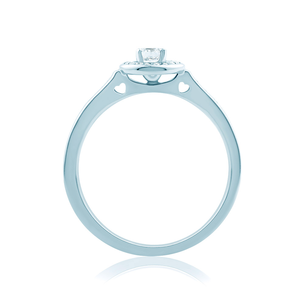 Pierścionek zaręczynowy SAVICKI: białe złoto, diamenty - 4