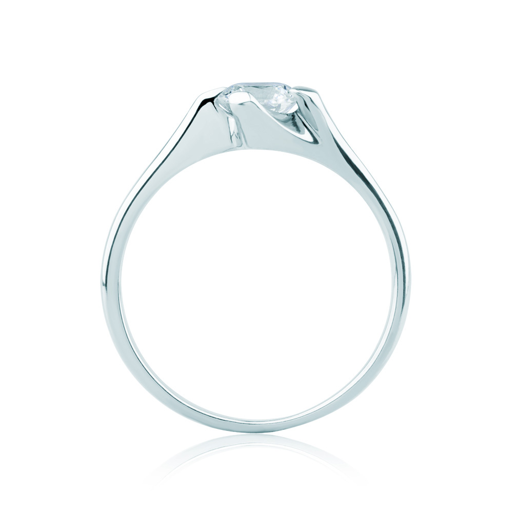 Pierścionek zaręczynowy Savicki: białe złoto, diament