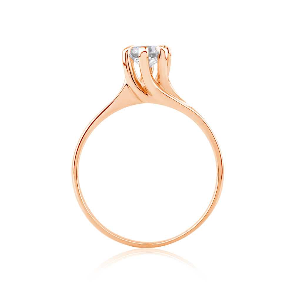 Pierścionek zaręczynowy SAVICKI: różowe złoto, diament - 3