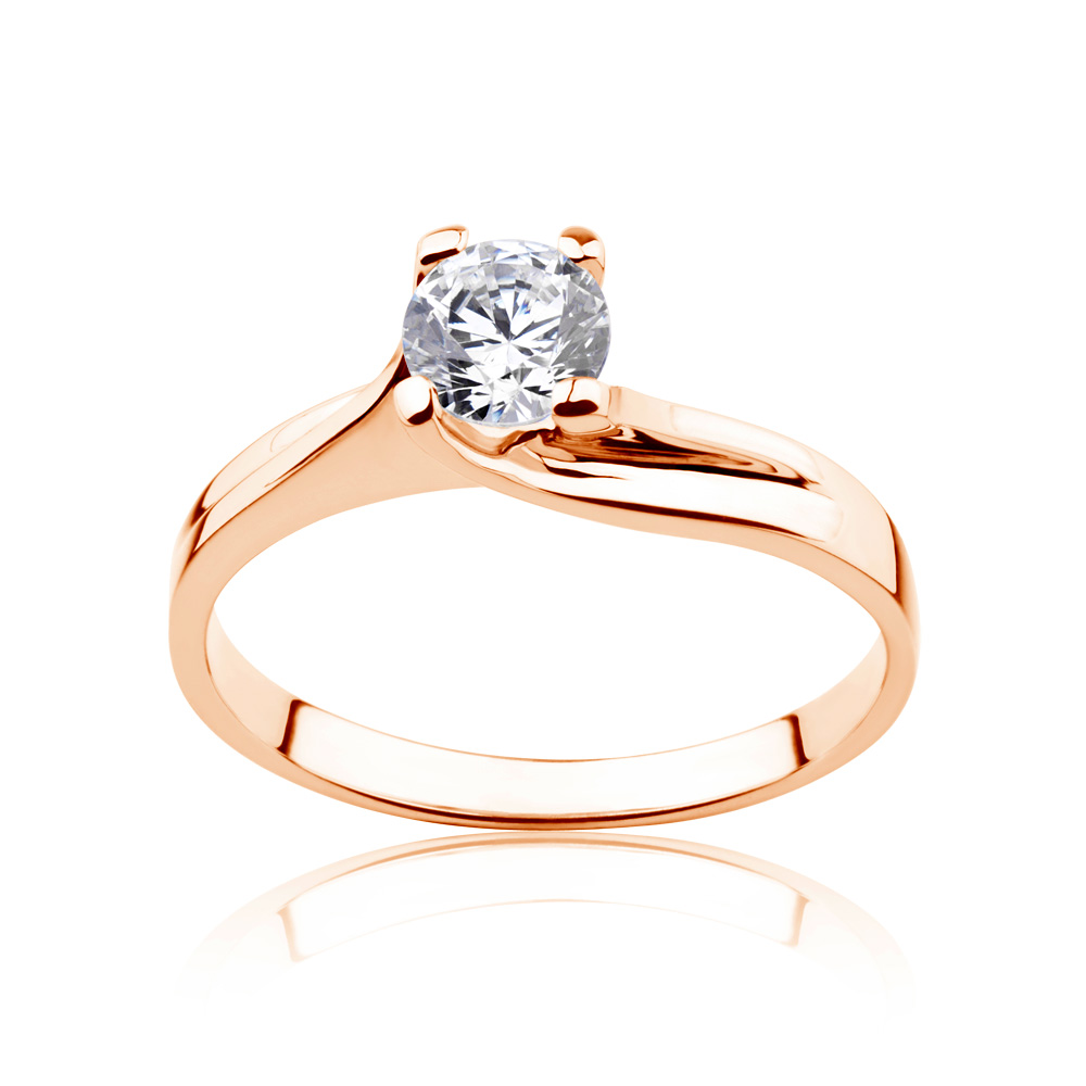 Pierścionek zaręczynowy SAVICKI: różowe złoto, diament