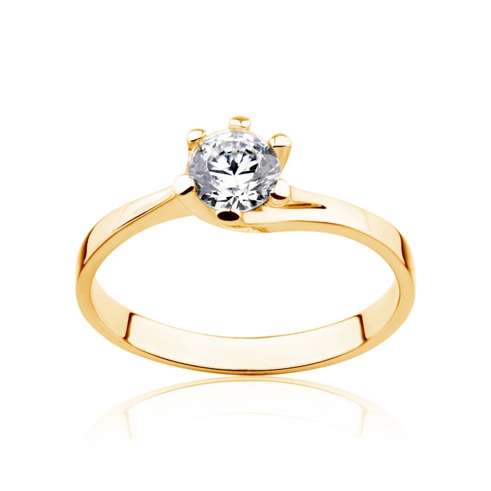 Zásnubní prsten SAVICKI: žluté zlato, diamant