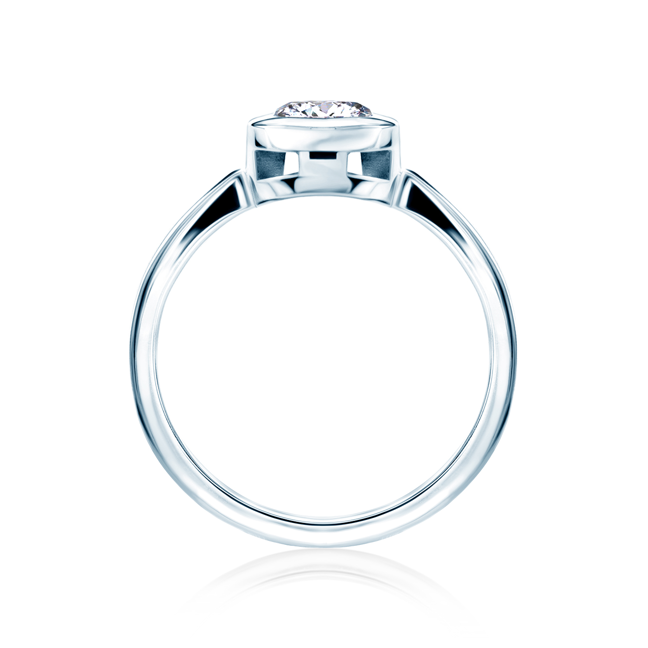 Pierścionek zaręczynowy SAVICKI: białe złoto, diament - 3