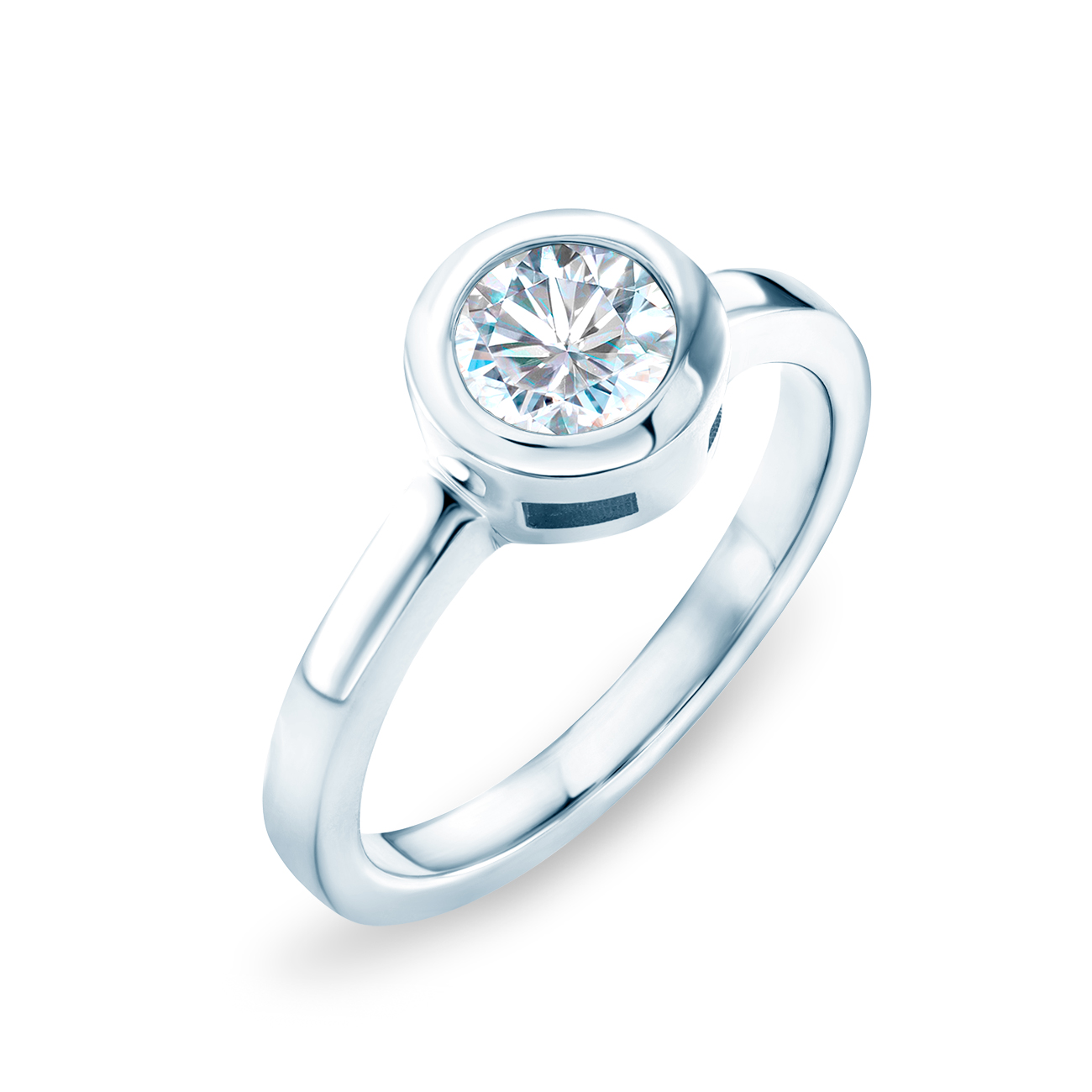 Pierścionek zaręczynowy SAVICKI: białe złoto, diament - 4